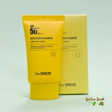 Легкий увлажняющий солнцезащитный крем для лица The Saem Eco Earth Light Sun Cream SPF50+ PA++++