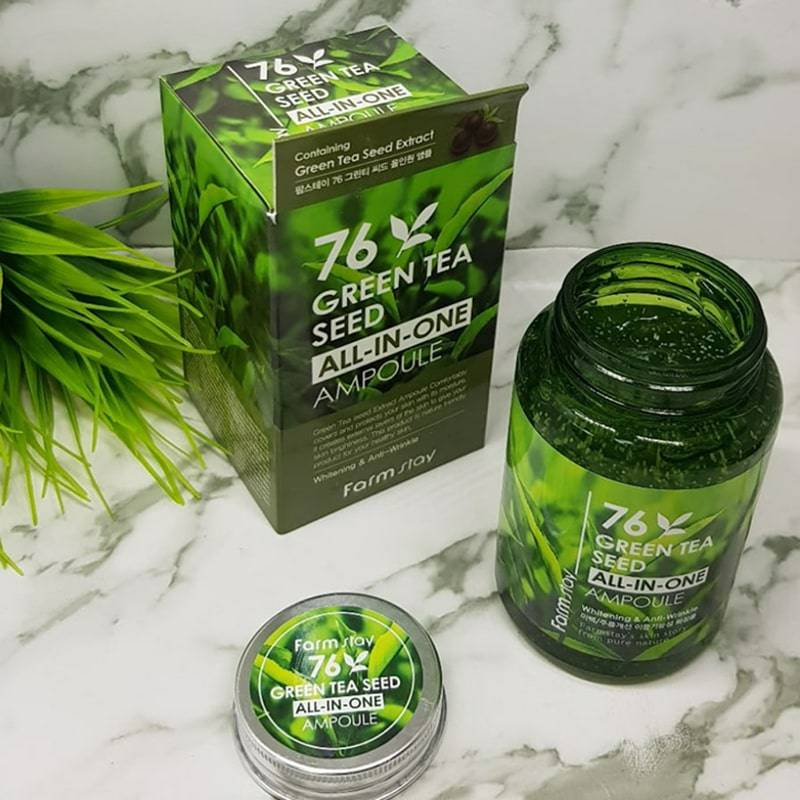 Farmstay. Farmstay 76 Green Tea all in one Ampoule. 76 Green Tea Seed all-in-one Ampoule. Farmstay Green Tea Seed all-in one Ampoule 250ml. Farmstay ампульная сыворотка с зеленым чаем Green Tea all-in one Ampoule 250 мл.