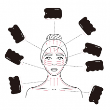 Натуральный керамический скребок гуаша для лица и тела Trimay Wide Wave Face Guasha