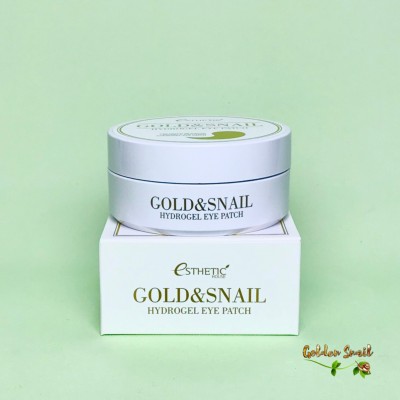 Гидрогелевые патчи с золотом и муцином улитки Esthetic House Gold & Snail Hydrogel Eye Patch