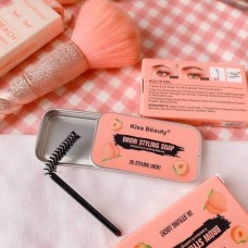 Фиксирующее мыло для укладки бровей с экстрактом персика Kiss Beauty 3D Eye brow Styling Soap