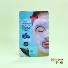 Очищающая кислородная маска с древесным углем Purederm Deep Purifying Black O2 Bubble Mask Charcoal