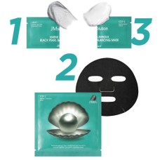 Трёхшаговый набор для сияния кожи с черным жемчугом JMsolution Marine Luminous Black Pearl Balancing Mask