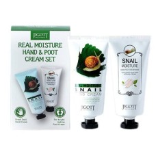 Набор кремов для рук и ног с экстрактом слизи улитки Jigott Real Moisture Hand & Foot Cream Set