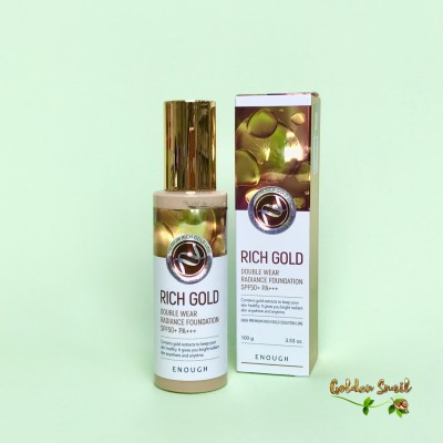 Тональная основа с золотом Enough Rich Gold Double Wear Radiance Foundation SPF50 PA+++