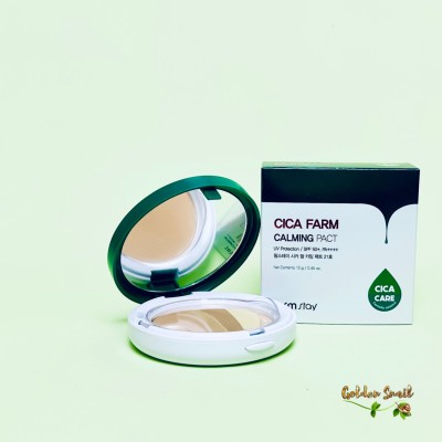 Компактная пудра с центеллой азиатской FarmStay Cica Farm Calming Pact SPF50 PA++++