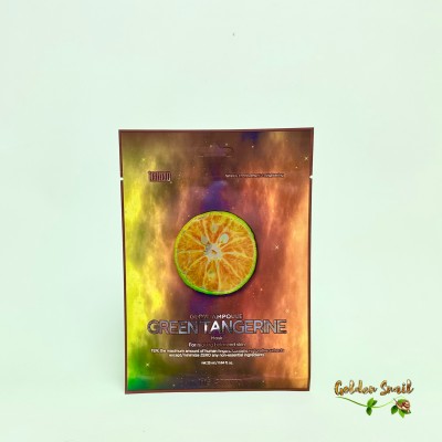 Тканевая маска для лица с экстрактом зеленого мандарина Tenzero Glow Ampoule Green Tangerine Mask