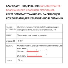 Увлажняющий крем для лица с красным прополисом Derma Factory Propolis 52% cream 50 мл