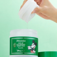 Успокаивающие тонер-пэды для лица с ретинолом и центеллой JMsolution Duo Up Cica Retinol Toner Pads_Disney 70 шт